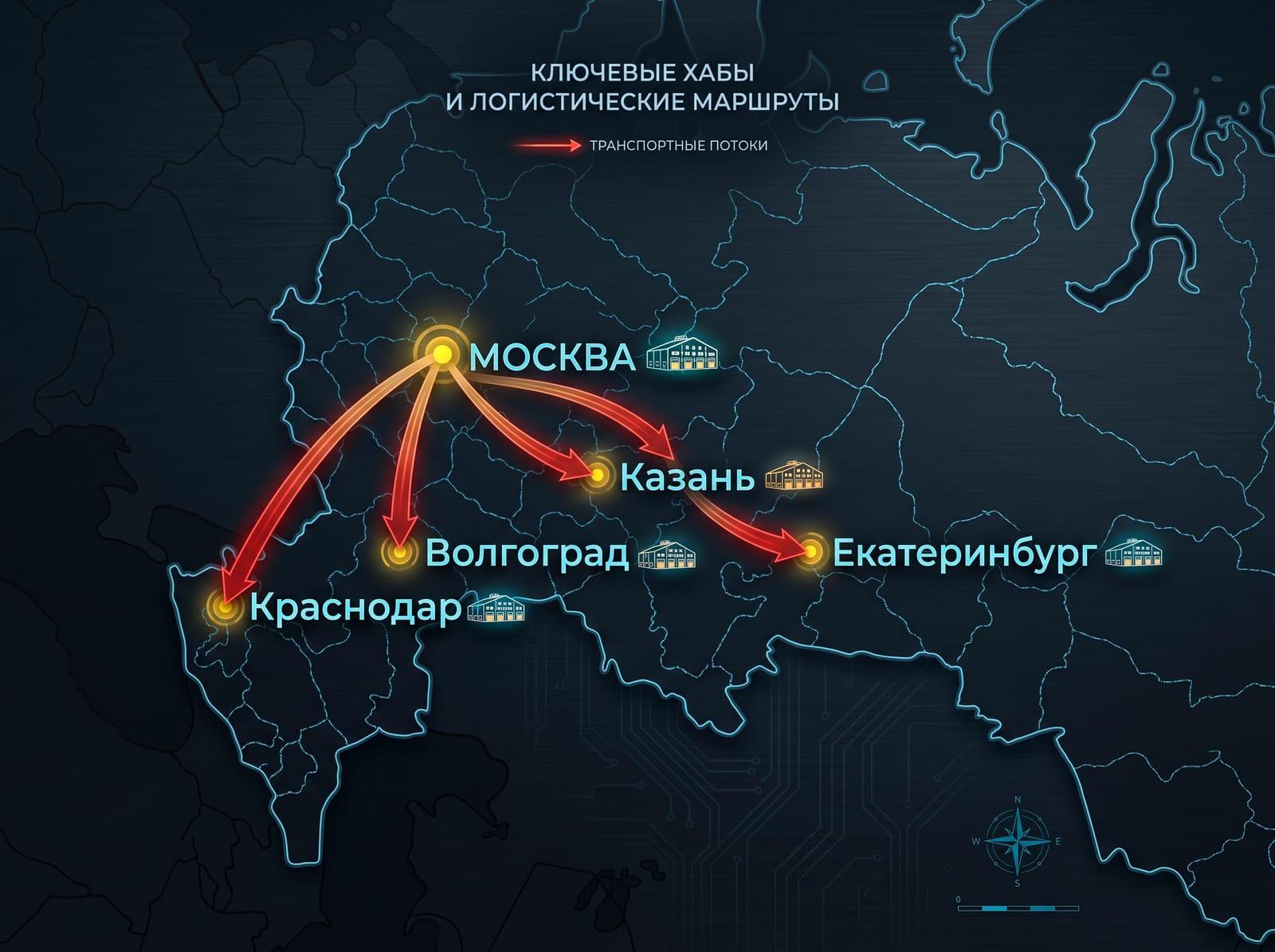 Складская сеть MANCRAFT: Москва, Казань, Екатеринбург, Волгоград, Краснодар